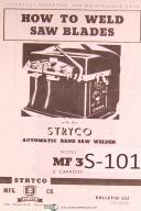 Stryco Operators Instruction Auto Bandsaw Welder MF-3 Manual